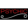 thumbnail image 1 of Red Psychic White Line LED Neon Sign 10" Tall x 24" Wide - inches Black Square Cut Acrylic Backing, with Dimmer - Bright and Premium built indoor LED Neon Sign for Storefront., 1 of 7