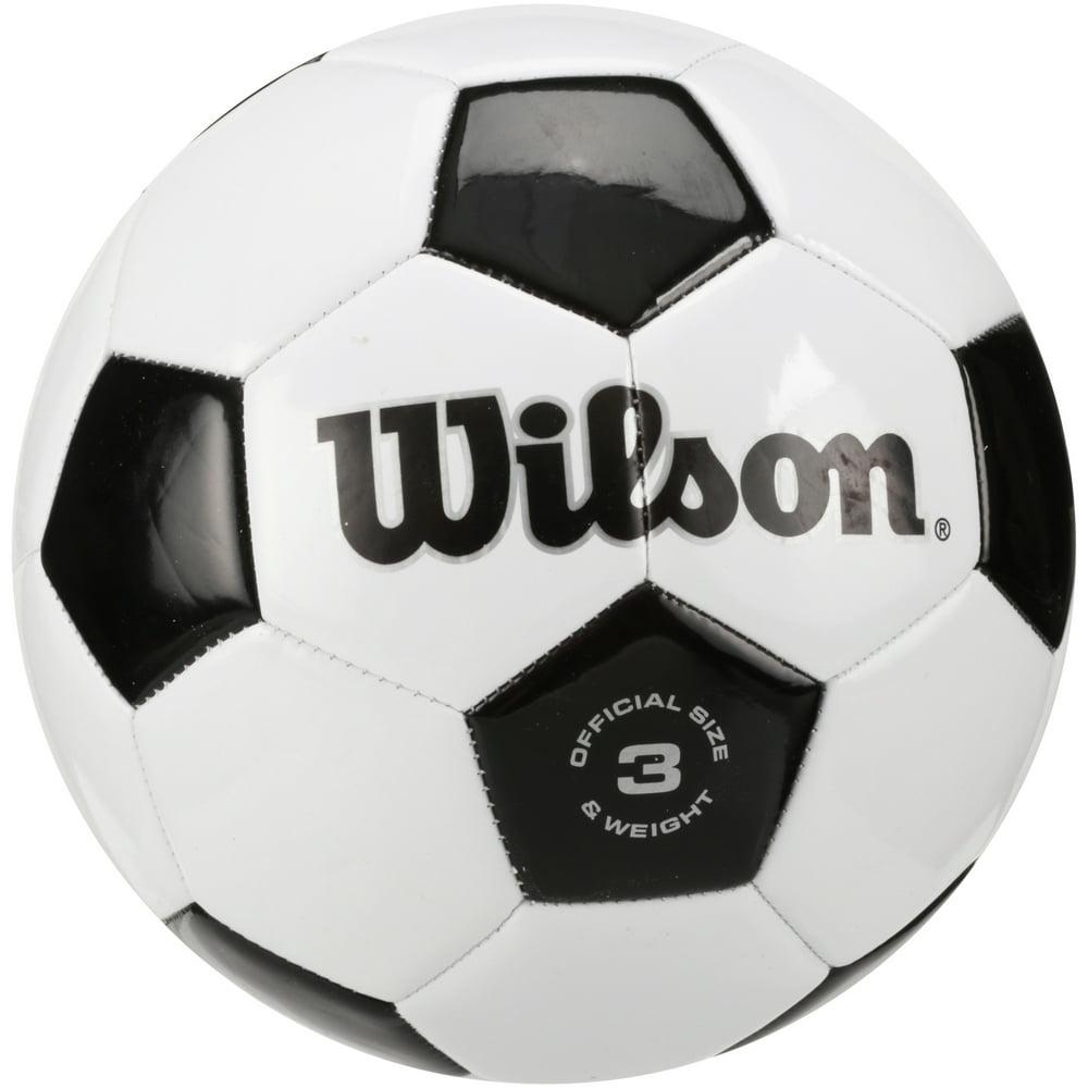 Wilson Traditional Soccer Ball, Size 3, Black and White