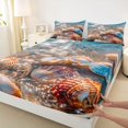 thumbnail image 4 of Manfei Cartoon Seashell Queen Sheets,Calm Sea Water Queen Sheet Sets,Brown,4-Piece,1 Flat Sheet, 1 Fitted Sheet and 2 Pillowcases, 4 of 7