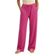 thumbnail image 2 of KIHOUT Women's Wide Leg Pants Drawstring Elastic Waist Loose Fit Casual Trousers with Side Pockets Lightweight Beach Vacation Pants for Summer, 2 of 9