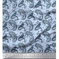 thumbnail image 1 of Soimoi Polyester Crepe Fabric Block Paisley Fabric Prints by Yard 52 Inch Wide, 1 of 1