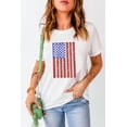 thumbnail image 4 of Women's White Shimmery American Flag Graphic Tee, 4 of 7