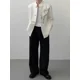 thumbnail image 5 of Chaqueta negra para hombre de gran tamaño con abrigos bordados, trajes y blazers de talla grande para hombre, ropa de estilo coreano, informal y de moda, 5 of 5
