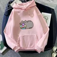 thumbnail image 2 of Printed Ice Cream Cat Unisex Hoodie, Couple Matching Streetwear, Cream, 2 of 9