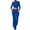 Blue, variant on Women's Yoga Lounge Sets Long Sleeve Crewneck Crop Tops and Flare Pants Tracksuit Slim Two Piece Outfits