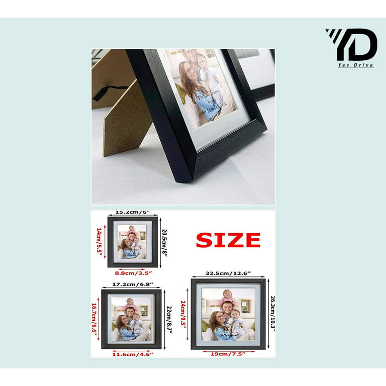 Multi Picture Frames with Mat for Multiple Sizes Photos, Wall or