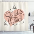 thumbnail image 1 of Ambesonne Modern Shower Curtain, Just Married Tulip Heart, 69"Wx70"L, Coral Black White, 1 of 3