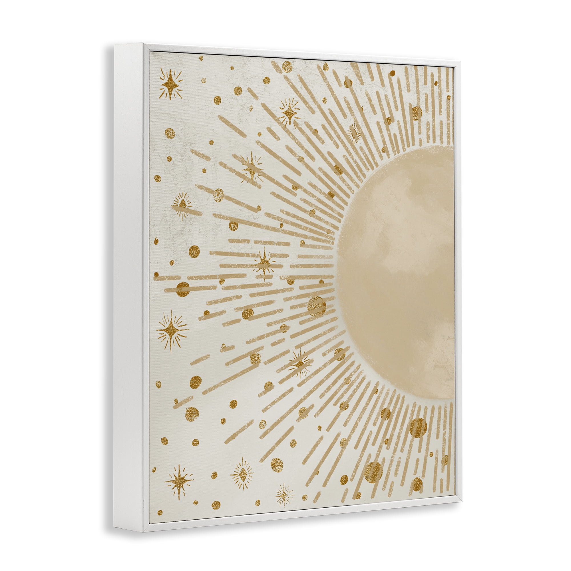 Stupell Industries Starry Sun Rays Landscape Painting White Framed Art Print Wall Art, 11 x 14