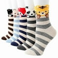 thumbnail image 1 of SMihono Chaussettes de Compression pour Femmes Impression Animale Adorable 5 Paires de Chaussettes Décontractées pour Chat et Chien, 1 of 7