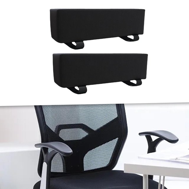 Almohadilla para reposabrazos de silla, espuma viscoelástica antideslizante con correa ajustable, almohadillas para codo, suave, cómoda, portátil, Negro DYNWAVEMX Almohadillas para reposabrazos