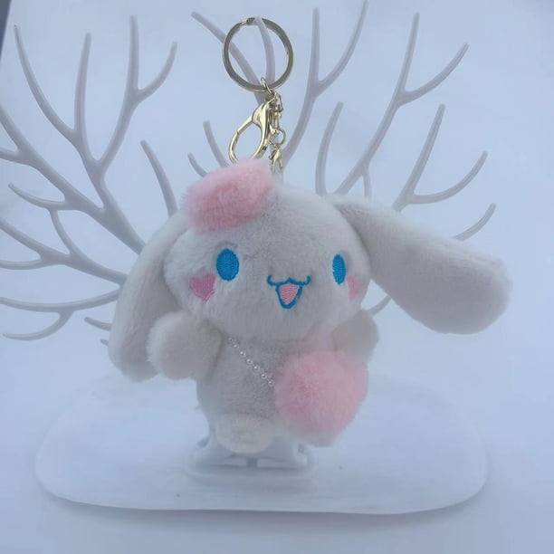 Venta al por mayor Pluh Toys Cinnamoroll llavero Kawaii muñeca juguetes lindos dibujos animados de animales Anime colgante mochila accesorios llavero