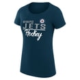 thumbnail image 2 of Women's G-III 4Her by Carl Banks Navy Winnipeg Jets Team Sport Fitted T-Shirt, 2 of 3