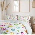 thumbnail image 6 of Ambesonne Colorful Duvet Cover Sets, Old Peace Sign, 2-King, Multicolor, 6 of 6