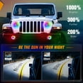 thumbnail image 4 of Nilight 7 Inch RGB LED Headlight and 4 Inchs Fog Light w/Turn Signal APP Remote Control Round Headlights Compatible with 2007 2008 2009 2010 2011 2012 2013 2014 2015 2016 2017 2018 Wrangler JK JKU, 4 of 9