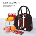 thumbnail image 5 of Yiaed USA Flag Cross Print Lunch Bag Adult Insulated Lunch Box, Leakproof Cooler Food Lunch Containers Reusable High Capacity Lunch Tote Bags-One Size, 5 of 6