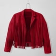 thumbnail image 6 of Girls Fringe Jackets Kids Cow Girl Western Tassels Motorcycle Cardigan Cropped Coats 5 14 Years, 6 of 8