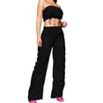 thumbnail image 1 of Gibobby Pantalones de trabajo para hombre Pantalones cargo Mujer Ropa holgada de ajuste relajado Pantalones de mezclilla negros Cintura alta Cremallera(Negro,M), 1 of 5