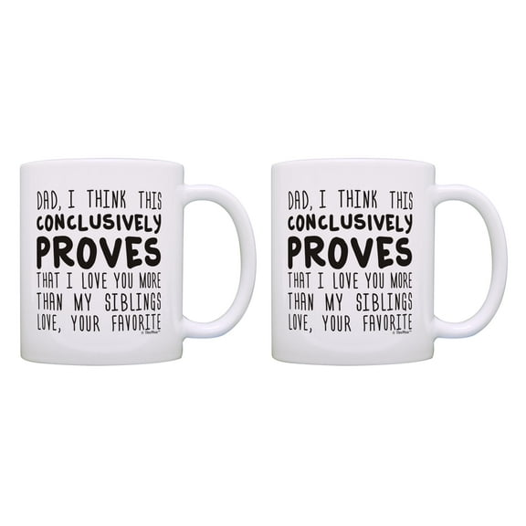 ThisWear Dad Gifts From Daughter Dad This Conclusively Proves I Love You More 2 Pack 11oz Coffee Mug Set Proves