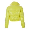 thumbnail image 5 of Inevnen Women's Crop Short Jacket Cropped Winter Lightweight Puffer Down Patent Leather Coat Top, 5 of 6