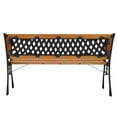 thumbnail image 3 of GZXS 49" Garden Iron Wood Benches Chair Patio Porch Chair Deck Hardwood Cast Iron, 3 of 9
