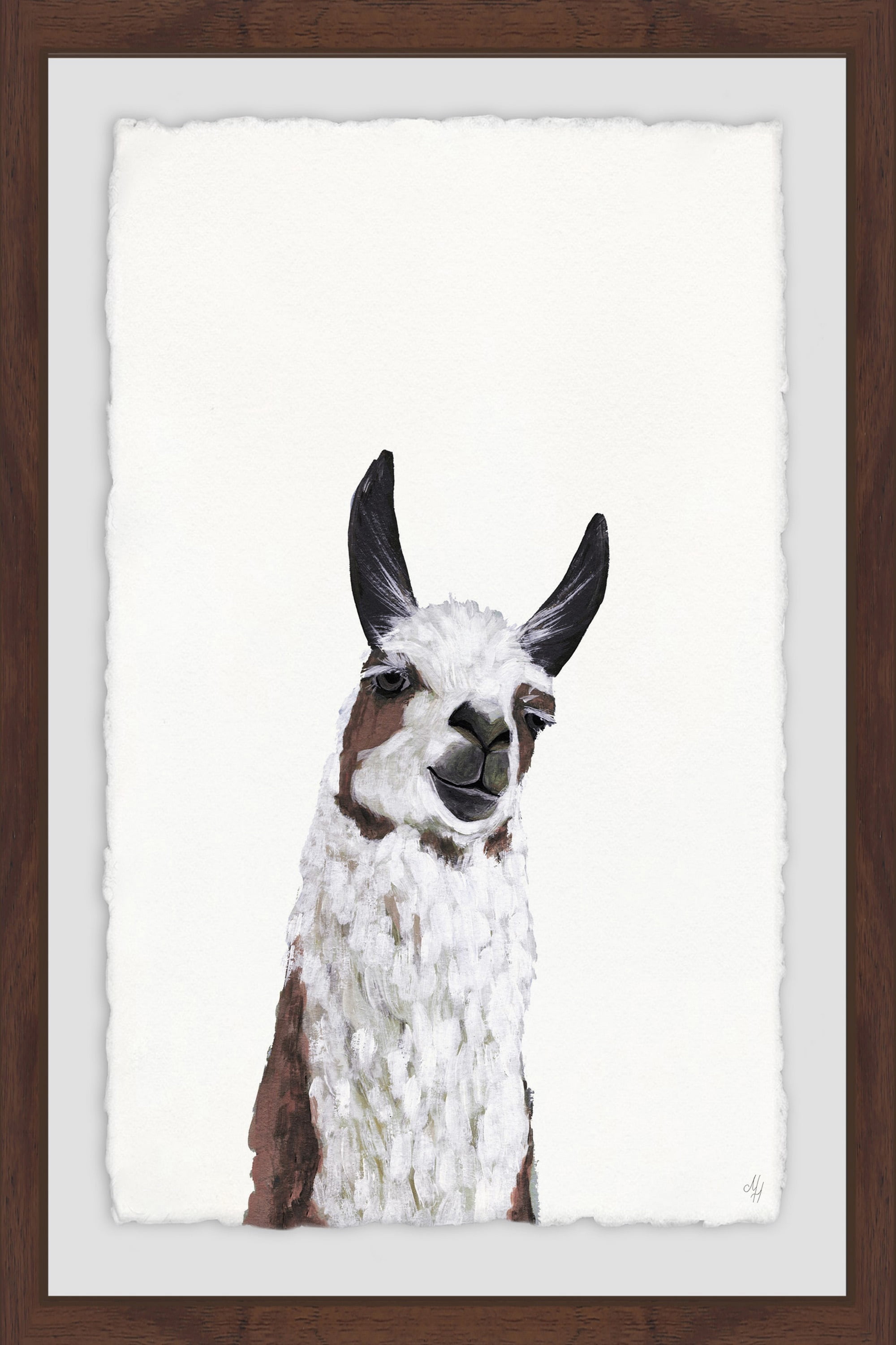 Snobbish Llama Framed Painting Art Print