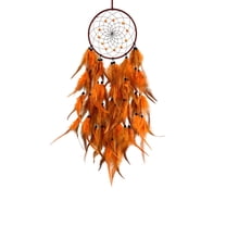 SLYNSHome Large Dream Catchers for Girls Room Wall Decoration Hanging Dream Catchers with Feather Birthday Gifts for Living Room Dorm (Orange)