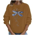 thumbnail image 2 of EQWLJWE Chandails Imprimés Libellule pour Femmes, Tunique Décontractée à Manches Longues, Col Rond, Blouses, Chandails en Molleton d'Halloween pour Femmes, 2 of 8