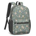 thumbnail image 2 of Pioneer Flower Floral Print Pattern 17" School Backpacks for Teens,Waterproof Oxford Fabric,S-Shape Padded Straps for School,Travel,Hiking,Camping, 2 of 5