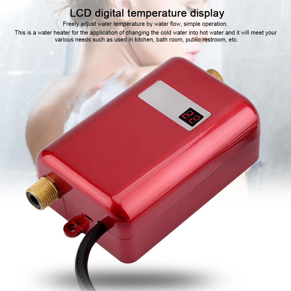 Details about   3400W Small Electric Tankless Instant Hot Water Heater Bath Kitchen Washing Kits 