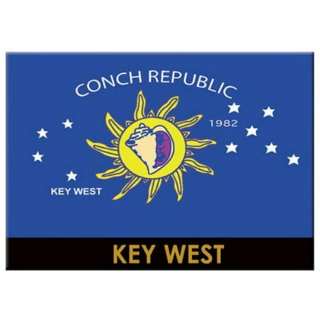 Key West Florida Conch Republic Flag Fridge Collector's Souvenir Magnet 2.5 inches X 3.5 (Best Conch In Key West)