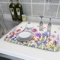 thumbnail image 6 of Hummingbird Flower Dish Drying Mat 18x24 inch Watercolor Spring Herb Floral Dish Drainer Mats Wildflower Plant Reversible Microfiber Dish Drying Pad for Kitchen Countertop Large Decor, 6 of 7