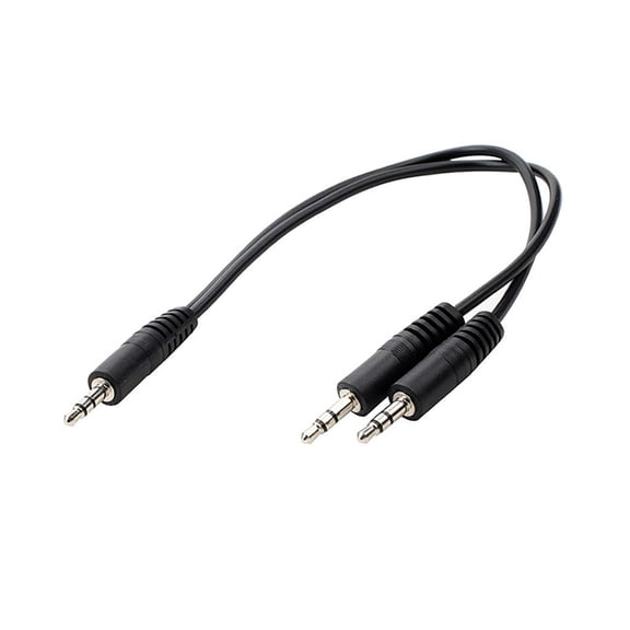 2 in 1 Headphone Splitter 3.5mm Male to 2 Male Earphone Splitter 2 Port Headsets Adapter for Smartphones Microphone