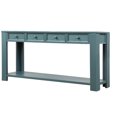 thumbnail image 3 of Topcobe Console Table, 2-Tier Sofa Table, Entryway Table with Storage Drawers and Bottom Shelf, Countertop Long Table Behind the Couch, Dark Blue, 3 of 7