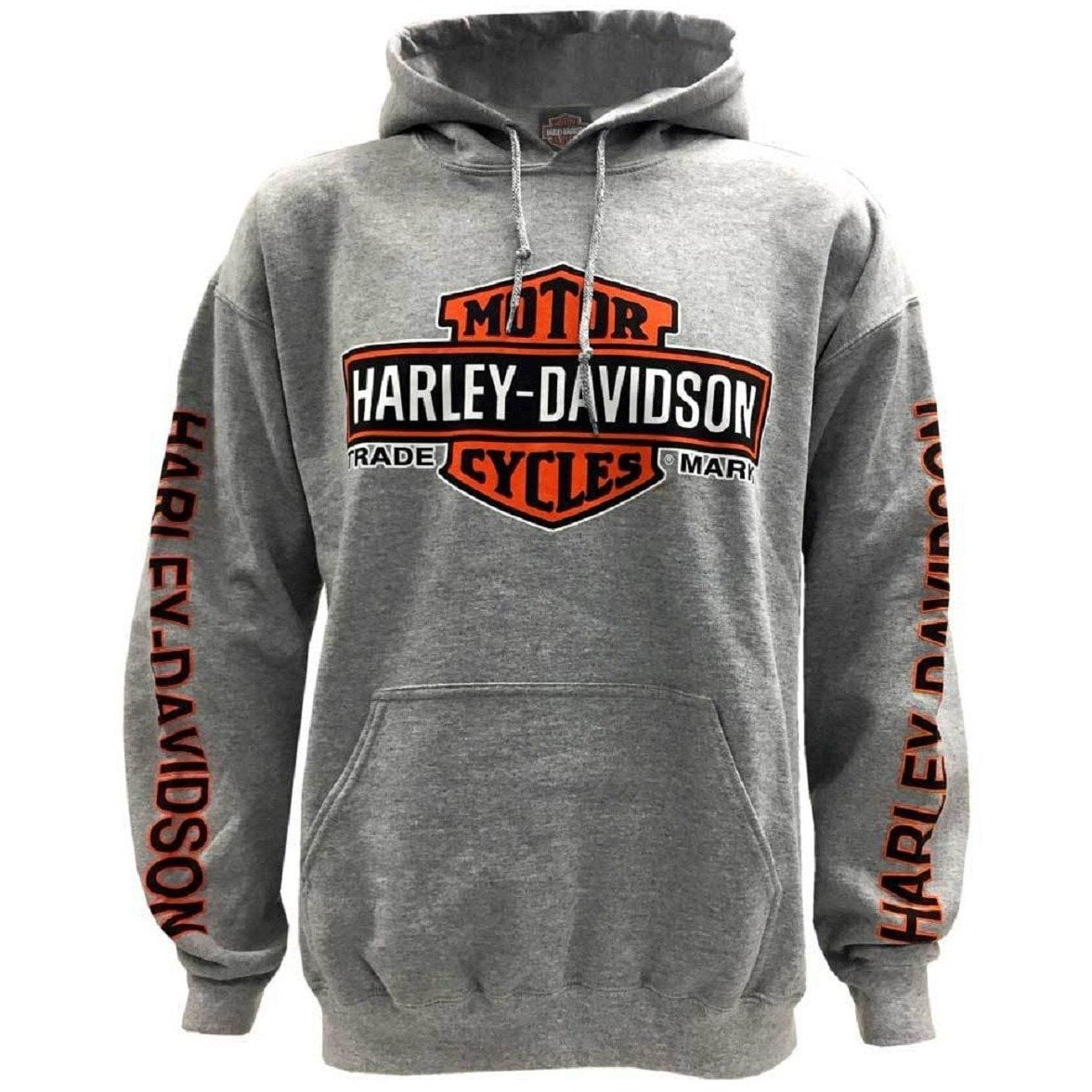 Harley Davidson Men S Bar Amp Shield Logo Pullover Hooded Sweatshirt Gray Walmart Com
