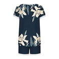 thumbnail image 5 of uublik Two Piece Pajama Set for Women Casual Short Sleeve Tops and Drawstring Shorts Loungewear Matching Sleepwear Gray, 5 of 6