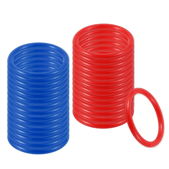 Uxcell Plastic Ring-Toss Rings for Bottles Carnival Rings Plastic Hoops 2.8 Inch Red/Blue 60 Pcs