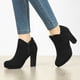 thumbnail image 2 of Botas Tobillo Tacón Grueso Punta Redonda Negro 26cm Allegra K, 2 of 7