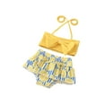 thumbnail image 2 of Blotona Toddler Baby Girls 2Pcs Swimsuit Halter Neck Sleeveless Crop Tops Cute Print Shorts Infant Swimwear Bathing Suit, 2 of 8