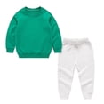 thumbnail image 3 of Gytharion 1Y-12Y Boys 2PC Crewneck Sweatsuits Kids Solid Color Casual Tracksuits Crewneck Long Sleeve Pullovers and Elastic Waist Cuffed Sweatpants Sports Jogging Suits, 3 of 8