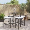 thumbnail image 1 of vidaXL 5 Piece Garden Bar Set with Cushions Black Poly Rattan, 1 of 4
