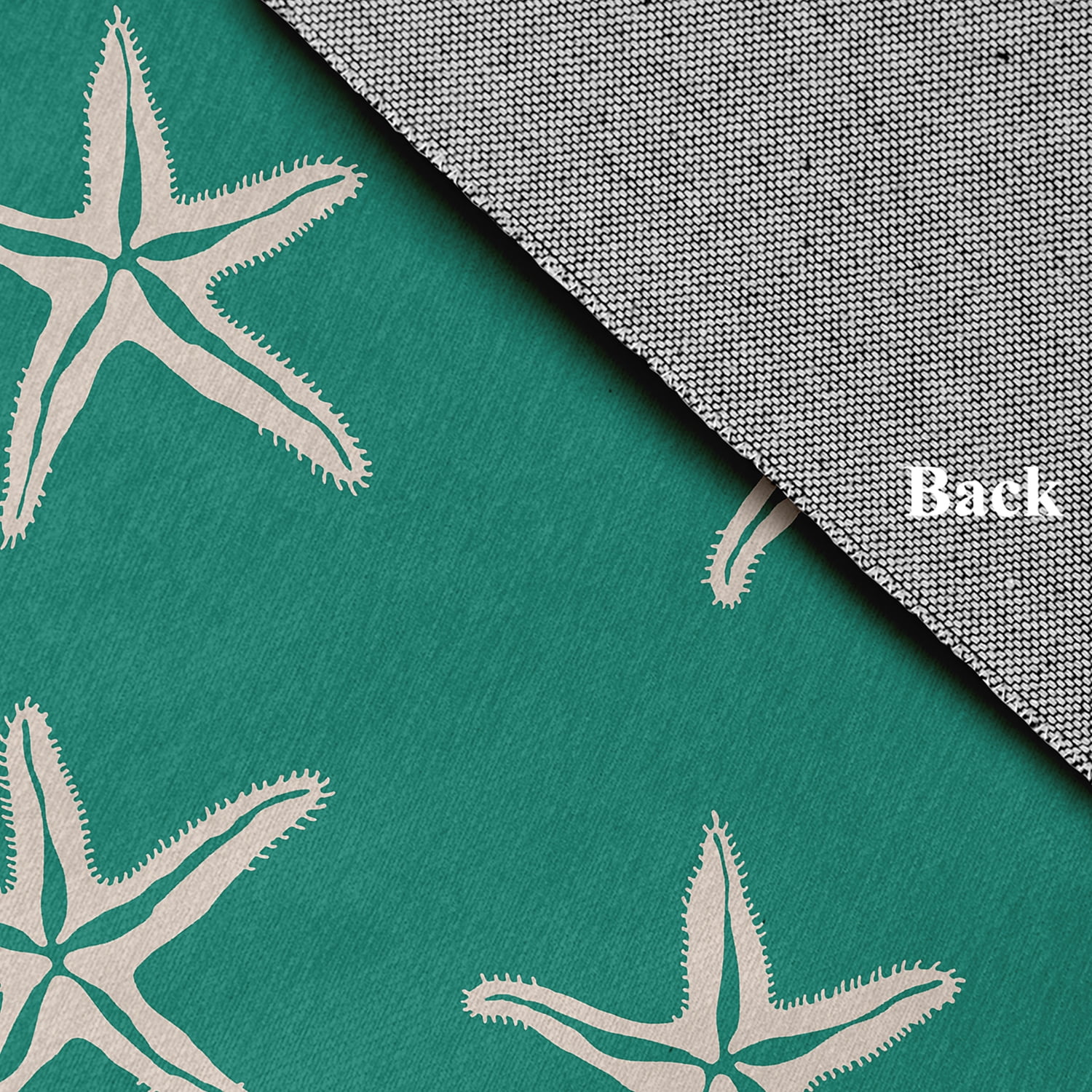 4' x 6' Simply Daisy Starfish Beach Style Chenille Area Rug, Kelly Green
