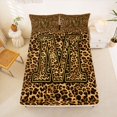thumbnail image 5 of jejeloiu Animal Print Monogram M Queen Sheet Sets For Kids,Cheetah Classic Initial Print Bed Set For Women,4pcs, 5 of 6