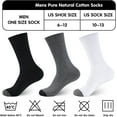 thumbnail image 2 of Mens 100% Cotton Cushioned Crew Socks, Athletic Performance Moisture Wicking Work socks, 2 of 7
