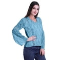 thumbnail image 2 of Moomaya Womens Collar Kurta Kurti Lace Detail Printed Full Sleeve Top Tunic, 2 of 6