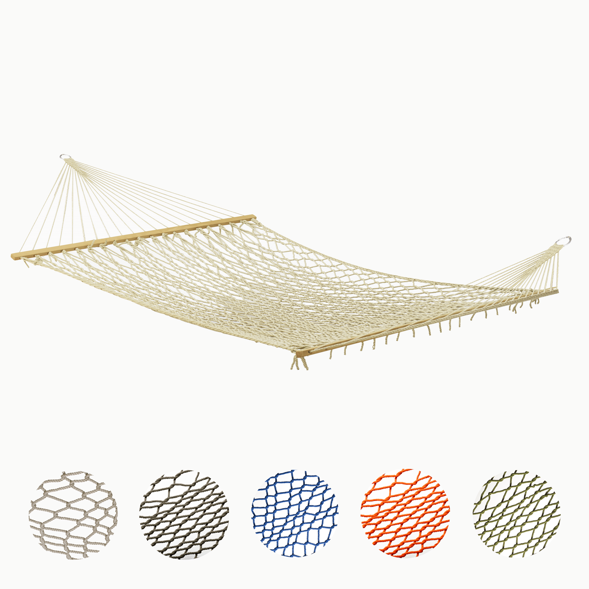 Fab Habitat Rope Recycled Polyester Hammock - Miami - Natural - Indoor/Outdoor, Quick Dry, 2 Person 400 lbs Capacity - Patio, Poolside, Backyard, Garden, Beach, Balcony - 12-14 ft Adjustable