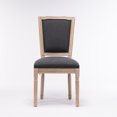 thumbnail image 7 of French Country Dining Chairs Set of 2,Antique Painting Linen Fabric Square Back Dining Chair with Backrest and Beautifully Carved Solid Wood Frame for Living Room,Kitchen,Restaurant,Grey, 7 of 7