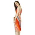 thumbnail image 5 of Bimba Women Knee Length Orange Dress Racer Back Bodycon Chic Holiday Clothing, 5 of 7
