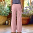 thumbnail image 7 of BXJX Womens Corduroy Pants, Elastic Waist Drawstring Casual Fall Winter Straight Leg Trousers with Pockets Pink Size 2XL, 7 of 7