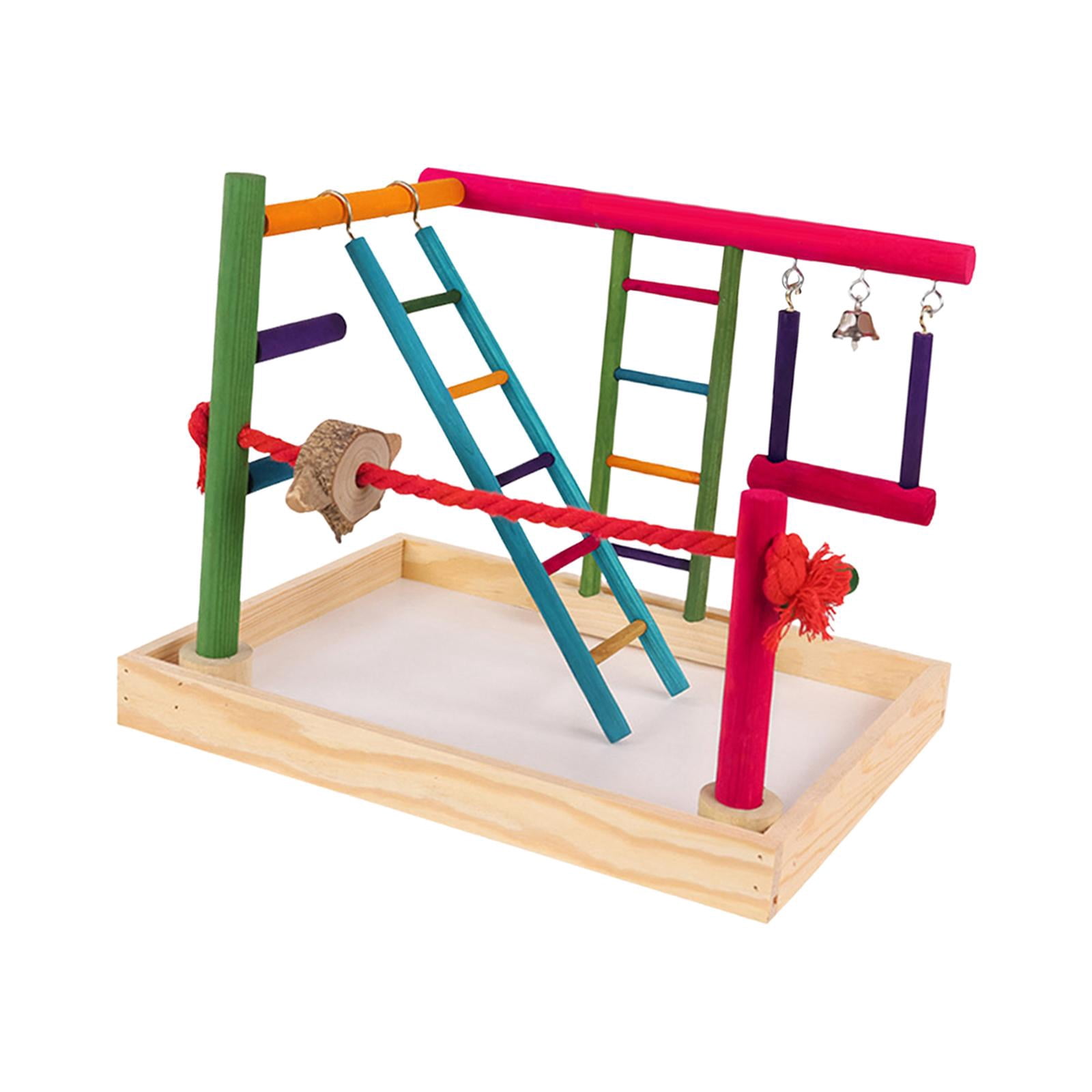 Bvdfgk Parrot Bird Playground Chewing Toys Playpen Ladder Exercise Toy Parrot Playstand