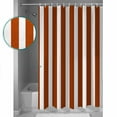 thumbnail image 4 of Burnt Orange Stripe Waterproof Fabric Shower Curtain, Farmhouse Striped Abstract Art Shower Curtain for Bathroom Curtains Bathtubs Hotel Washable Shower Curtains with 12 Hooks Standard 60x72, 4 of 6